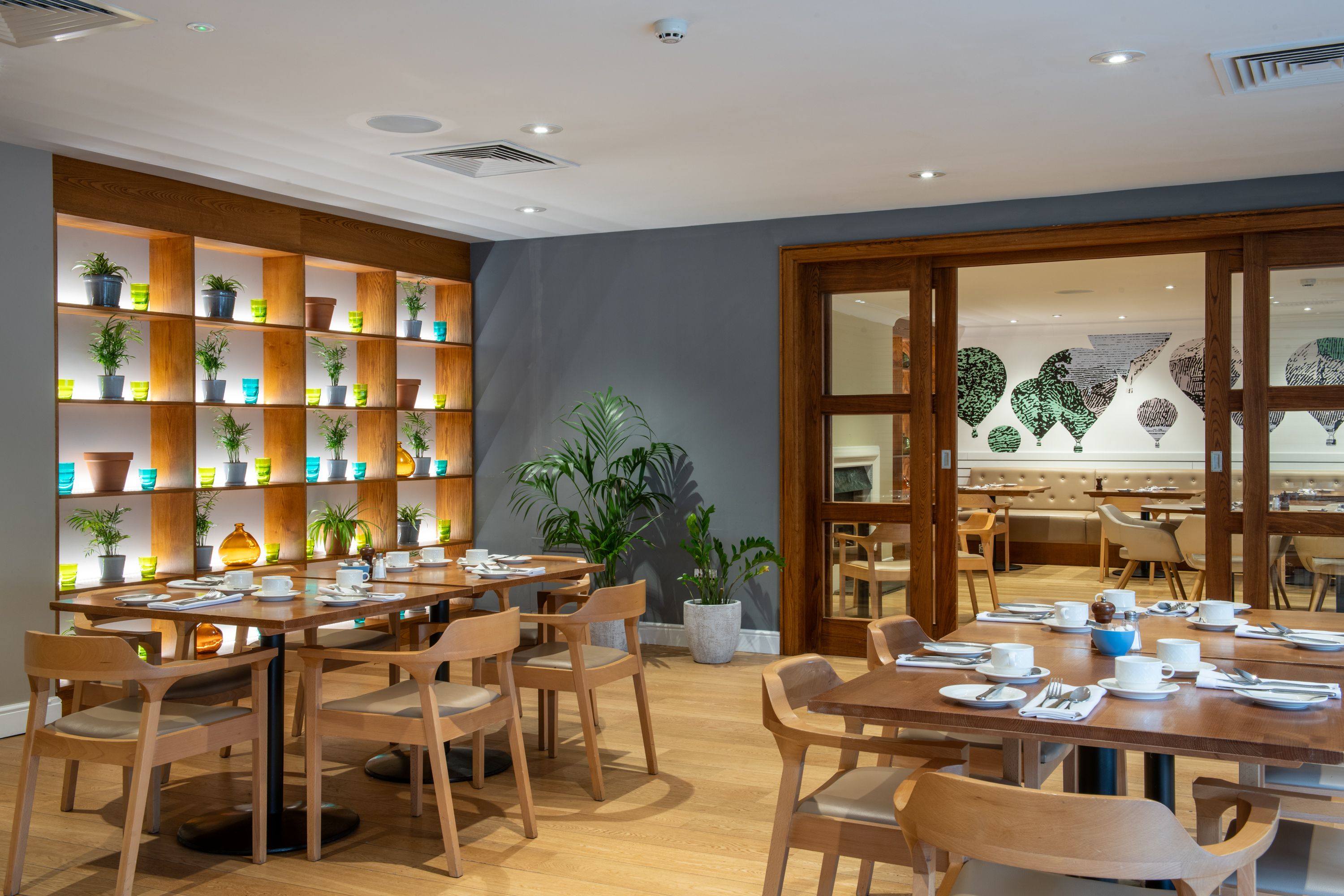 Dining area with large tables